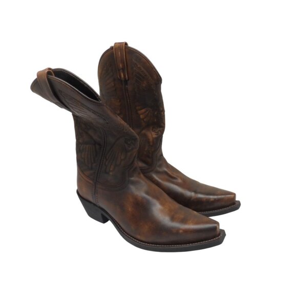 Laredo Men's 10" Cowboy Pointed Toe Leather Western Boots 70002 Brown Size 9D - Picture 1 of 8